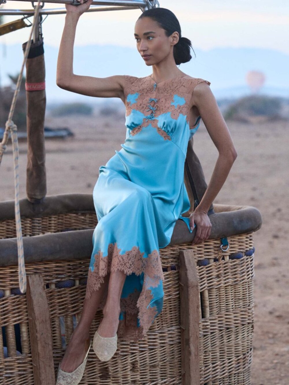 NWT [SOLD OUT] Doen Marcelle Silk & Lace Dress In Deep Aquamarine Sz XS